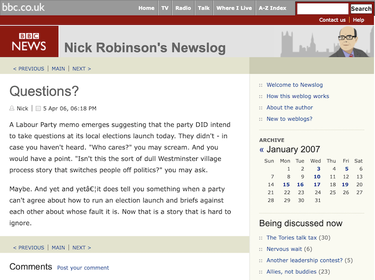 Nick Robinson's blog