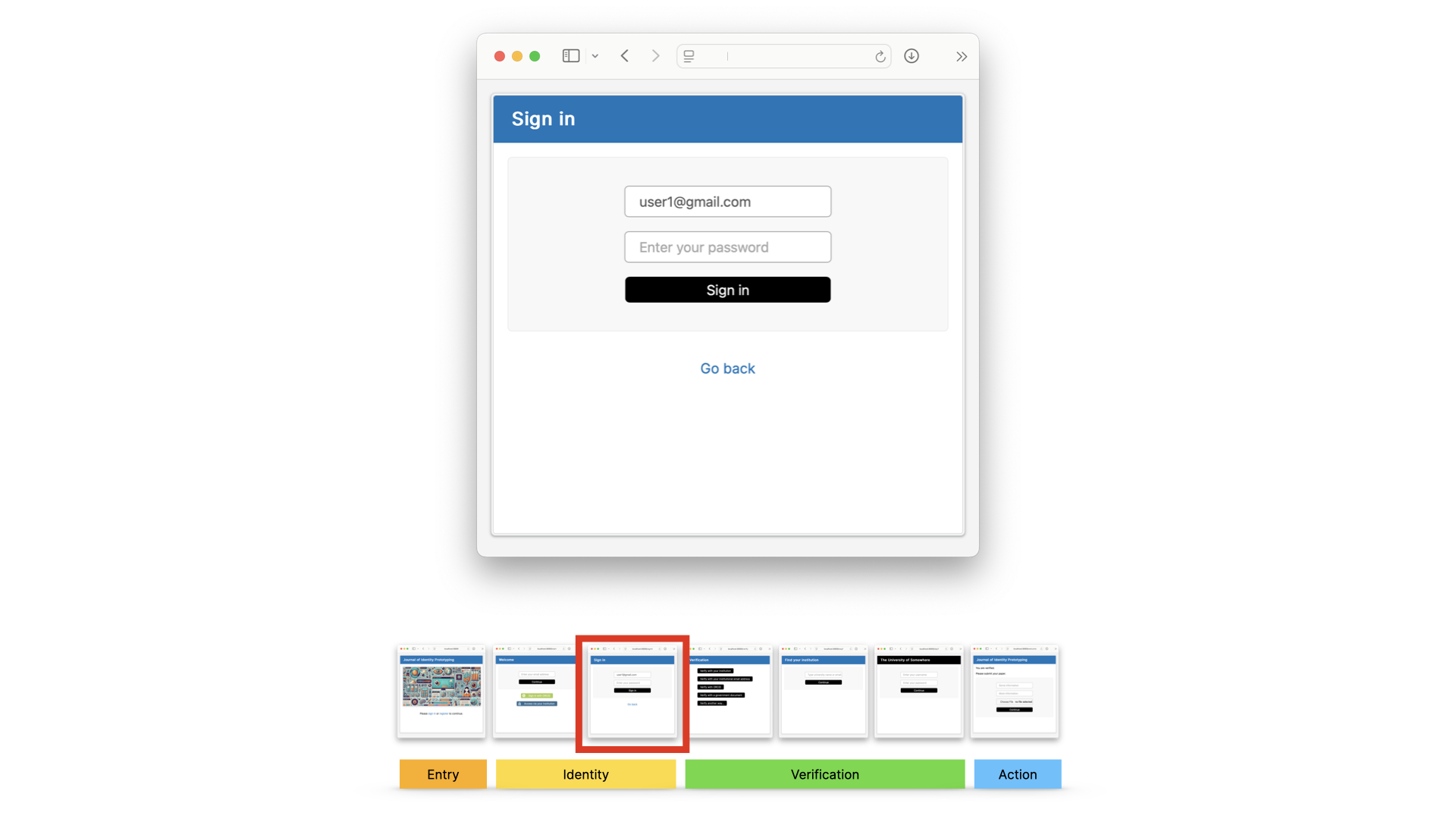 a mockup of a sign in screen