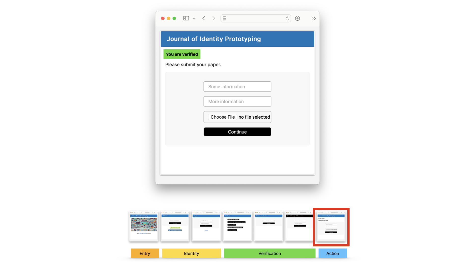 A mockup of a screen showing that the user is verified